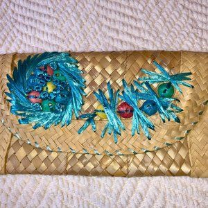 Vintage Straw Clutch